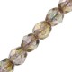Czech Fire polished faceted glass beads 4mm Crystal lila gold luster